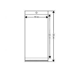 Clear Plastic Self-Adhesive Seal Bags w/ Hang Hole 10x22 cm (package 100 pc.)