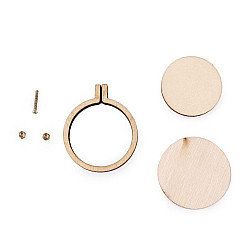 Mini Embroidery Hoops Necklace Brooch, Ø40 mm, ivory