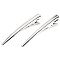 Alligator Hair Clip with Teeth 75 mm, silver, 4 pc.