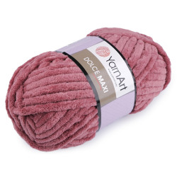 Chenille Knitting Yarn Dolce Maxi 200 g, vintage pink