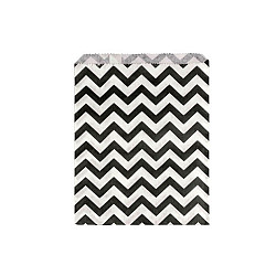 Paper Bag 13x17 cm (package 100 pc.) - white-black - chevron