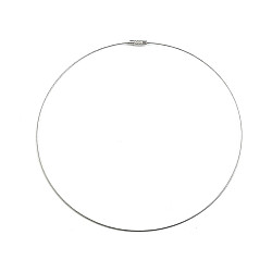 Memory Wire Necklace with Barrel Clasp, platinum, 2 pc.