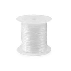 Flat Elastic Bead Jewelry Cord 1 mm, white