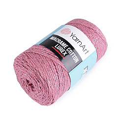 Knitting Yarn Macrame Cotton Lurex 250 g - vintage pink, 1 Buc.