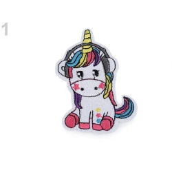 Iron-on Patch Unicorn - white, 1 pc.