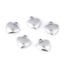 Pandantiv inimioară, 10x12 mm (pachet 5 buc.)