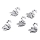 Metal Charm Origami Swan, Fox - platinum - swan, 5 Buc. Metal Charm Origami Swan, Fox - platinum - swan, 5 Buc.