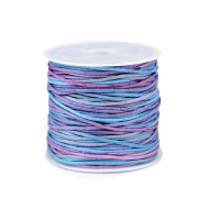 Cotton Cord / String Ø1 mm rainbow - blue light, 1 Buc.