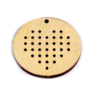 Forme din lemn pentru brodat, Ø45 mm (pachet 5 buc.) - inima natur