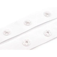 Snap Tape for fastening bodysuits, width 18mm - White