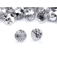 Nasturi Crystal, Ø10 mm (pachet 20 buc.) - Argintiu