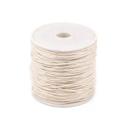 Cotton Waxed Cord Ø 1mm (roll ~ 20-30 m) - white beige