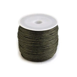 Cotton Waxed Cord Ø 1mm (roll ~ 20-30 m) - green - khaki