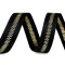 Trousers Side Stripe / Clothing Ribbon, Zipper Imitation, width 20 mm - black - gold, 1 ml.