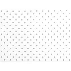 Material bumbac, imprimeu cu buline - alb - gri
