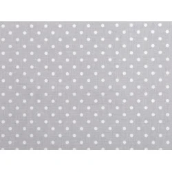 Material bumbac, imprimeu cu buline - gri deschis