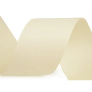 Double Face Satin Ribbon width 40 mm matt - creamy light, 20 ml.