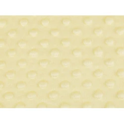 Pluș Minky cu buline 3D, 215 g/m², la metru - galben bej