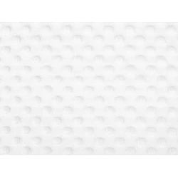 Pluș Minky cu buline 3D, 380 g/m², la metru - alb