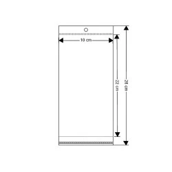 Clear Plastic Self-Adhesive Seal Bags w/ Hang Hole 10x22 cm (package 100 pc.)