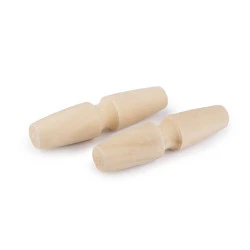 Wooden Toggle Button 15x60 mm, ivory, 10 pc.