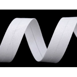 Cotton Bias Binding Tape width 18 mm folded (sold by the meter) - white