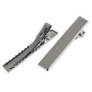Alligator Hair Clip, length 40 mm, platinum, 5 pc.