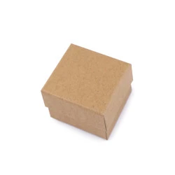 Paper Gift Box Natural 5x5 cm for Jewellery (package 2 pc.) - natural brown