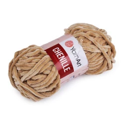 Knitting Yarn 100 g Chenille, beige camel
