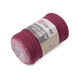 Twisted Knitting Yarn Macrame Cotton Spectrum 250 g, pink-violet