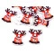 Christmas Wooden Decorative Button, light red - Reindeer, 10 pc.