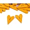 Wooden Decorative Button Heart, mustard, 10 pc.