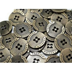 Metal Button size 32' Fashion, brass, 5 pc.