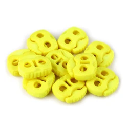 Cord Lock Stopper Toggles 20x20 mm 2-hole (package 10 pc.) - yellow reflective
