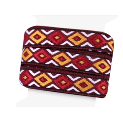 Clothing Braid / Trimming Indian Motif width 13 mm - dark red, 5 ml