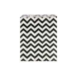 Paper Bag 13x17 cm (package 100 pc.) - white-black - chevron