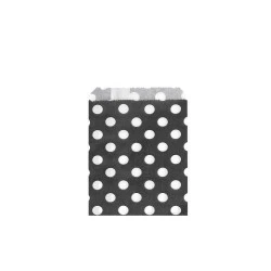 Paper Bag 10x14 cm (package 100 pc.) - white-black - polka dots