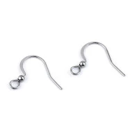Stainless Steel Earring Hook, platinum, 4 pc.