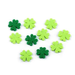 Felt Clover Leaf Ø20 mm, mix of colours, 10 pc.