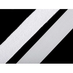 Hook and Loop Fastener width 20 mm low profile, soft, white, 5 m