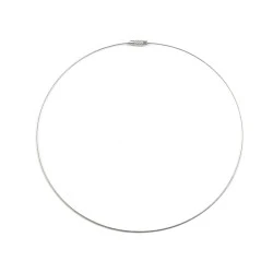 Memory Wire Necklace with Barrel Clasp, platinum, 2 pc.