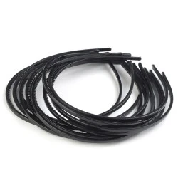Plastic Thin Headband, black, 12 pc.