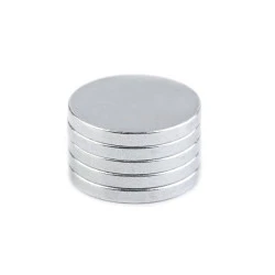 Round Magnet Ø15 mm, strong, nickel, 10 pc.