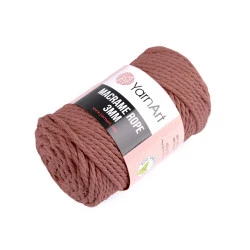 Knitting Yarn Macrame Rope 3 mm 250 g - vintage pink, 1 Buc.