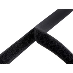 Hook and loop fastener, width 16 mm - Black (25 Meters)