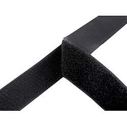 Hook and loop fastener, width 38 mm - Black (1 Meter)
