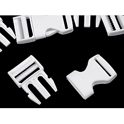 Side release buckle with strap adjuster width 20 mm - White (100 Pairs)