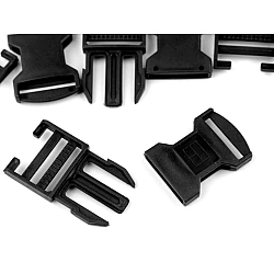 Side release buckle with strap adjuster bb, inner width 30mm - Black (100 Pairs)
