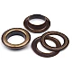 Metal grommet / eyelet, inside ø22 mm / outside ø34 mm - Black nickel (100 Pairs)