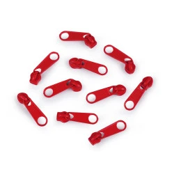 Slider for nylon zippers no 3 for pol type - Red (10 Pieces)